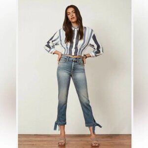 Boyish by Her The Avery High Rise Ankle Tie Cropped in Rear Window Jeans Size 26